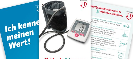 DHL Karten Karten mit Informationen zum Thema Blutdruckselbermessen.