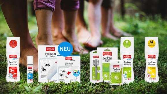 Produktpalette mosquito Alle Produkte der Marke mosquito auf einer Wiese
