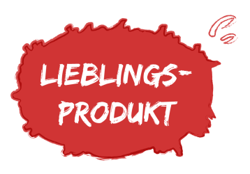 Hellrote Sprechblase: "Lieblingsprodukt" Hellrote Sprechblase: "Lieblingsprodukt"