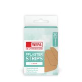 WEPA-Die Apothekenmarke Pflaster Strips Classic WEPA-Die Apothekenmarke Pflaster Strips Classic. Inhalt: 10 x Pflaster (72 x 19 mm) 6 x Pflaster (72 x 30 mm) 4 x Pflaster (72 x 50 mm)