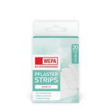 WEPA-Die Apothekenmarke Pflaster Strips Sensitiv WEPA-Die Apothekenmarke Pflaster Strips Sensitiv. Inhalt: 10 x Pflaster (72 x 19 mm) 6 x Pflaster (72 x 30 mm) 4 x Pflaster (72 x 50 mm)