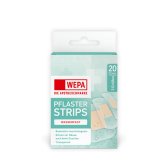 WEPA-Die Apothekenmarke Pflaster Strips Wasserfest WEPA-Die Apothekenmarke Pflaster Strips Wasserfest. Inhalt: 10 x Pflaster (72 x 19 mm) 6 x Pflaster (72 x 30 mm) 4 x Pflaster (72 x 50 mm)